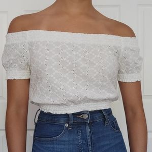 Strapless cotton crop top